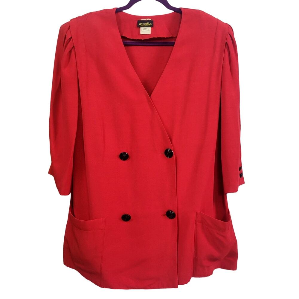 Vintage A.S. Elliot Red Double Breasted Women's Blazer -‎ USA - Size 20W